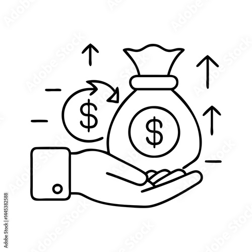 borrowed funds icon, borrowed funds line art - simple line art of borrowed funds, perfect for borrowed funds logos and icons