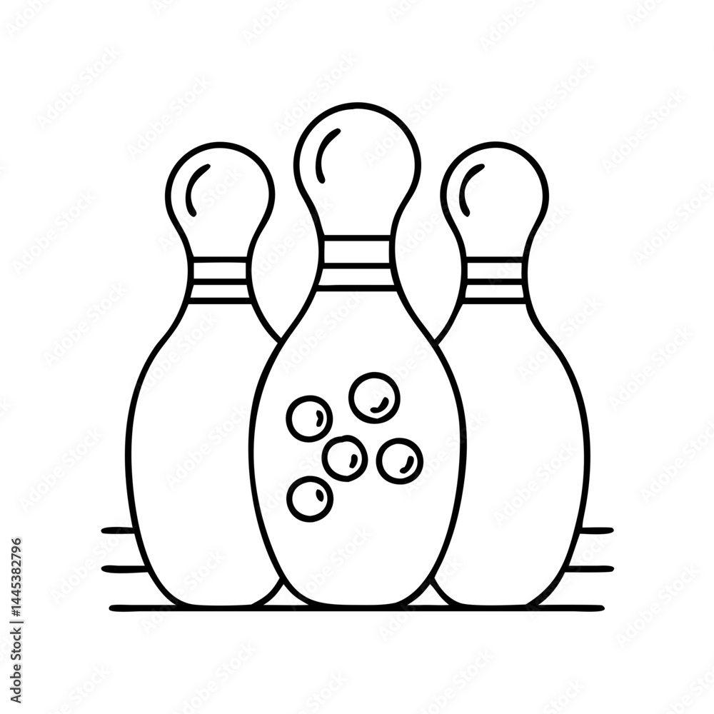 Fototapeta premium bowling alley icon, bowling alley line art - simple line art of bowling alley, perfect for bowling alley logos and icons