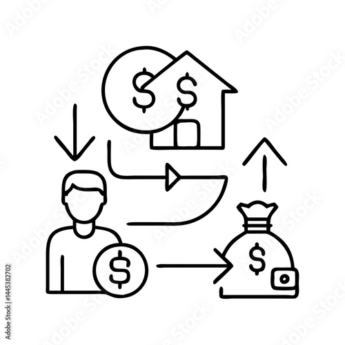 borrower icon, borrower line art - simple line art of borrower, perfect for borrower logos and icons