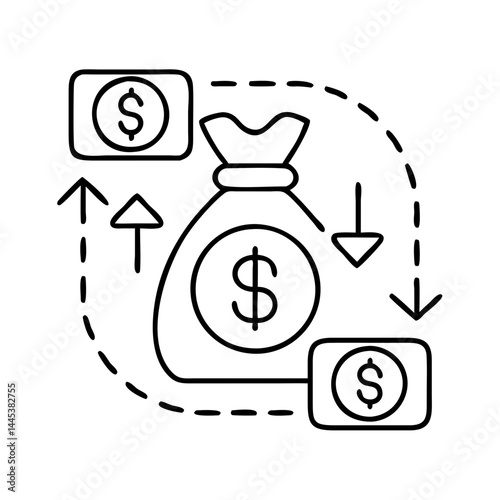 borrowed funds icon, borrowed funds line art - simple line art of borrowed funds, perfect for borrowed funds logos and icons