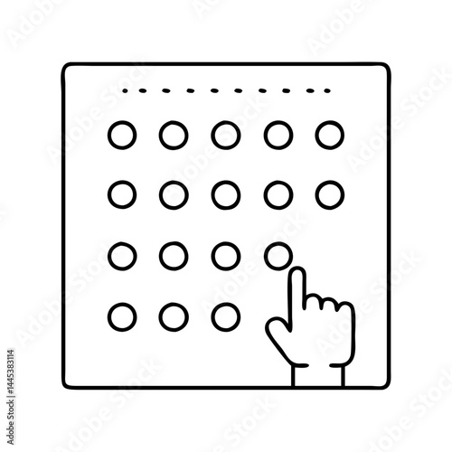 braille icon, braille line art - simple line art of braille, perfect for braille logos and icons