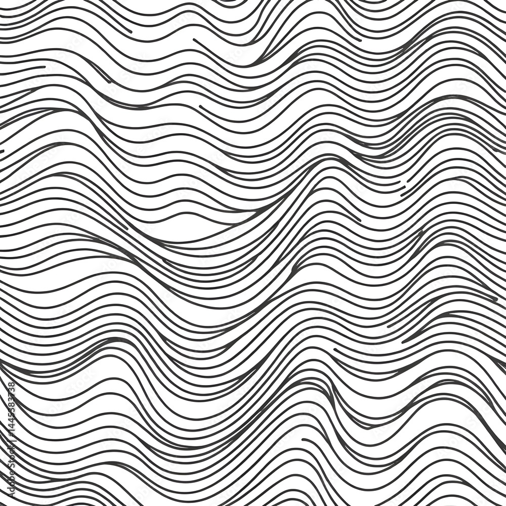 Abstract Wave Pattern, Black and White Lines Abstract Wave Pattern, Black and White Lines