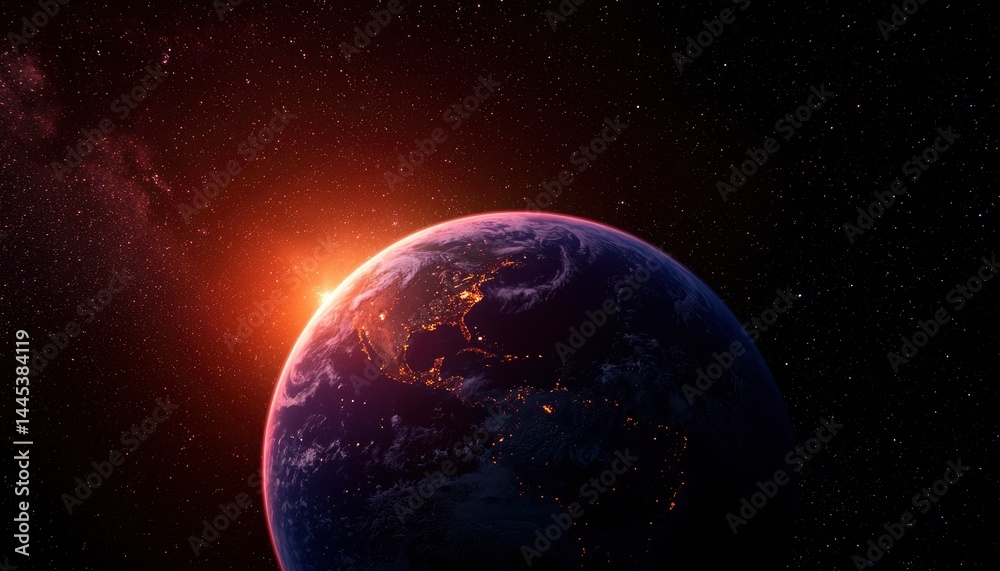 Fototapeta premium Earth rising from space (1)