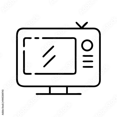 Icon of a vintage television set in a minimalistic style  