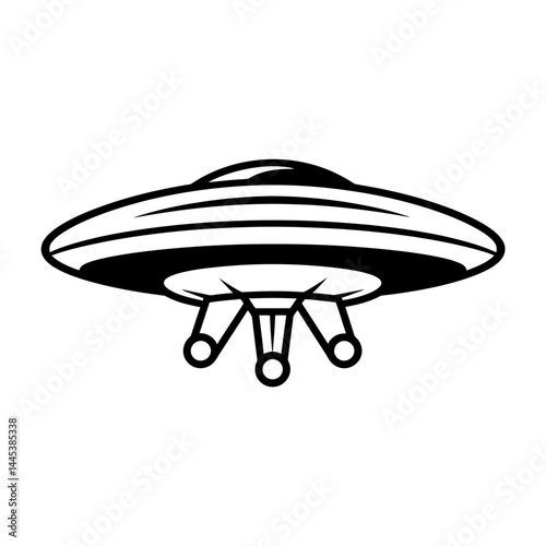 Flying Saucer Clipart on White