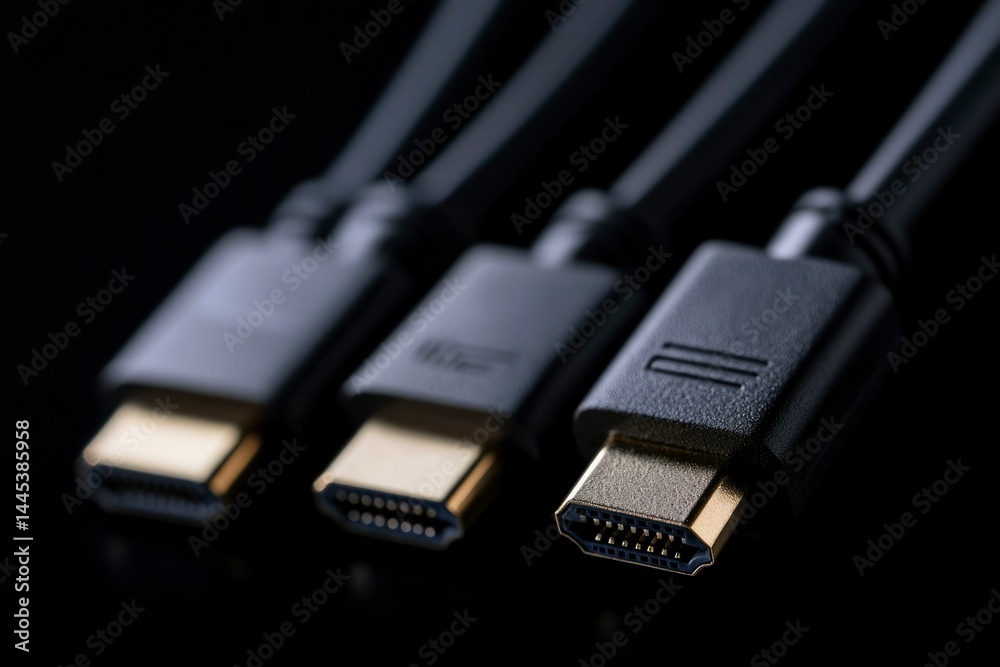 HDMI cables close-up HDMI cables close-up