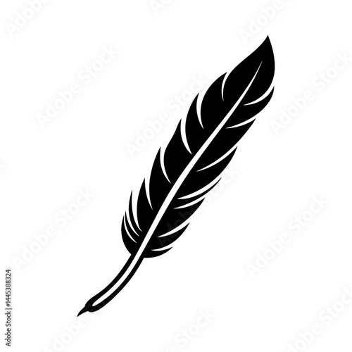 Simple Quill Pen Silhouette Clipart