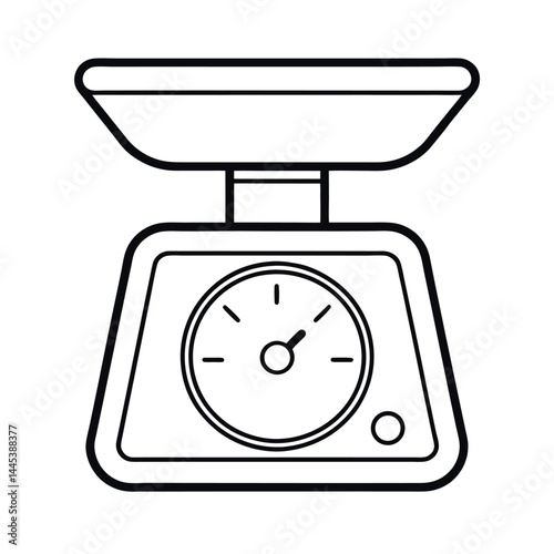 Outline of a Kitchen Scale Line Art Vector