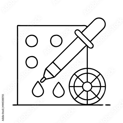 color picker icon, color picker line art - simple line art of color picker, perfect for color picker logos and icons