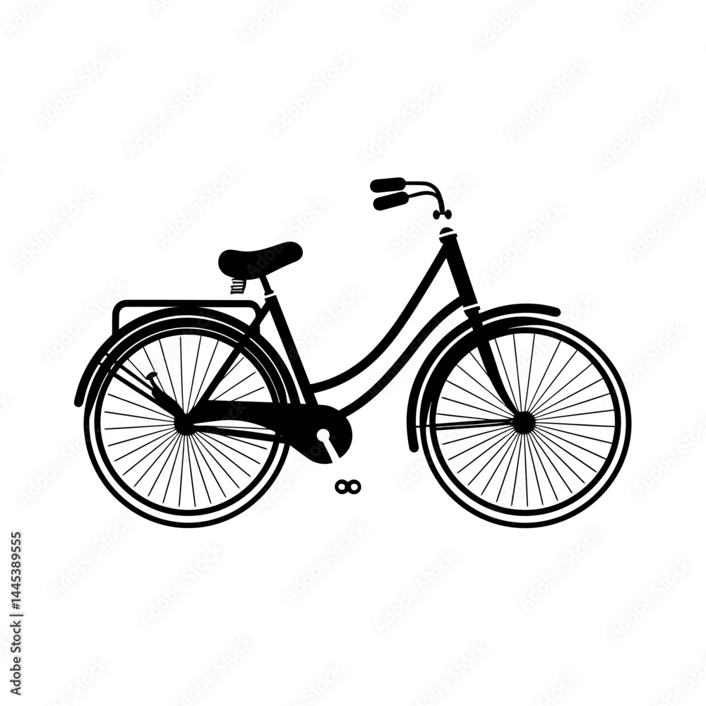 Fototapeta premium Vintage Bicycle Silhouette Clipart Set