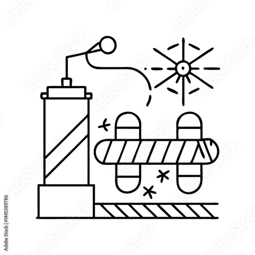 containment boom icon, containment boom line art - simple line art of containment boom, perfect for containment boom logos and icons