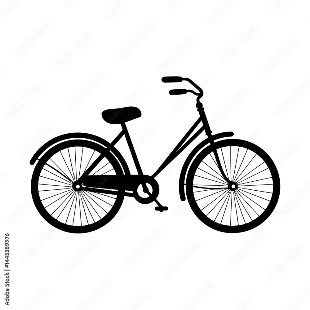 Old Fashioned Bicycle Silhouette Design Old Fashioned Bicycle Silhouette Design