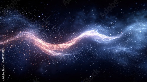 Stunning digital illustration of a luminous cosmic nebula with flowing energy streams and sparkling stars in deep space background