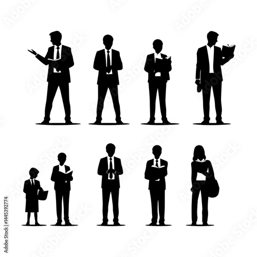 Educator Silhouette with Book Vector