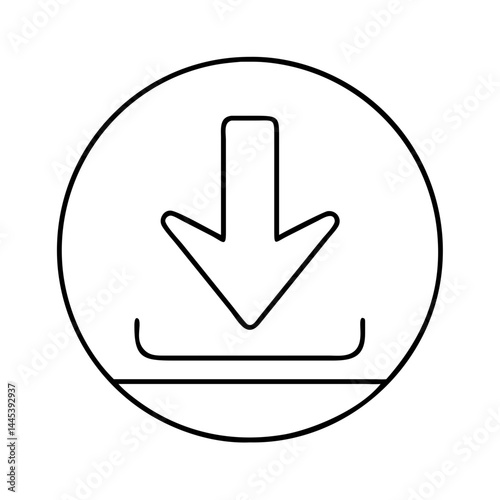 download icon, download line art - simple line art of download, perfect for download logos and icons