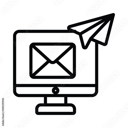 Direct Mail Vector outline icon. Eps10 file 