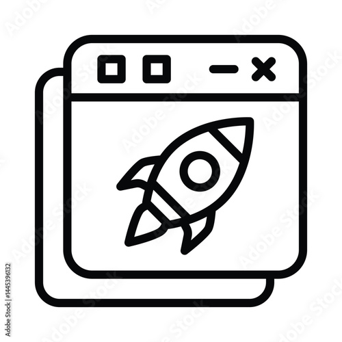 Growth Hacking Vector outline icon. Eps10 file 