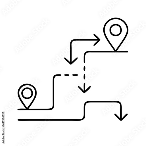 escalation path icon, escalation path line art - simple line art of escalation path, perfect for escalation path logos and icons