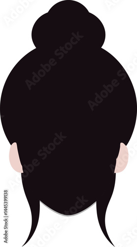 messy bu n hair clipart vector on transparent background
