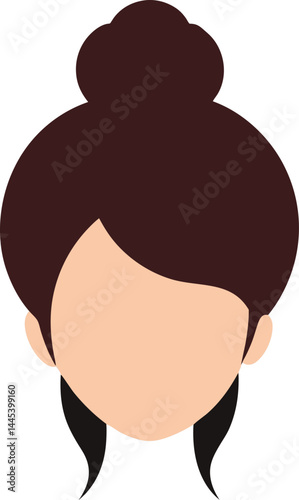 messy bu n hair clipart vector on transparent background