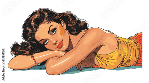 Beautiful woman in retro style. Pop art retro vector illustration.