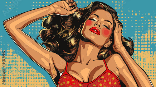 Beautiful woman in retro style. Pop art retro vector illustration.