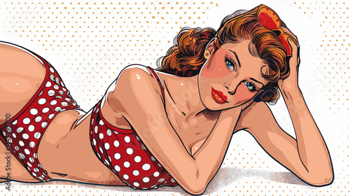 Beautiful woman in retro style. Pop art retro vector illustration.