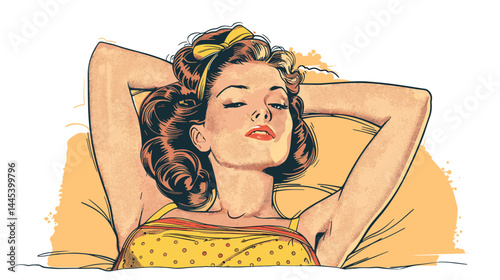 Beautiful woman in retro style. Pop art retro vector illustration.