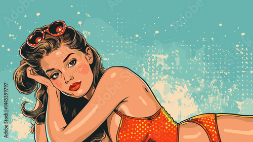 Beautiful woman in retro style. Pop art retro vector illustration.