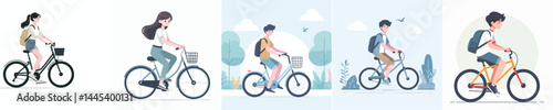 Okay, based on the latest image you uploaded ("Untitled-1-23.jpg"), which shows young people riding bicycles, here is 1 title and 50 simple keywords in English, ready to copy.

Title:

Vector Set: You