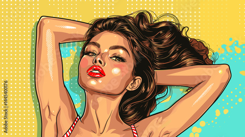 Beautiful woman in retro style. Pop art retro vector illustration.