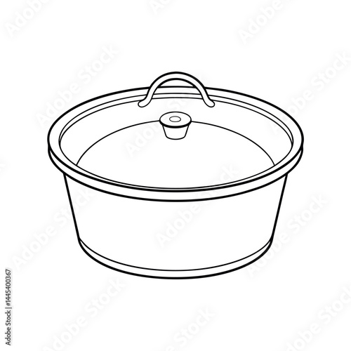 Outline of a Cake Pan Line Art Vector