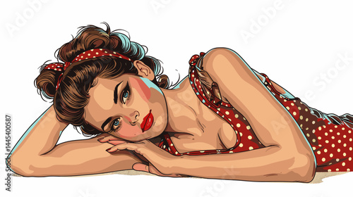 Beautiful woman in retro style. Pop art retro vector illustration.