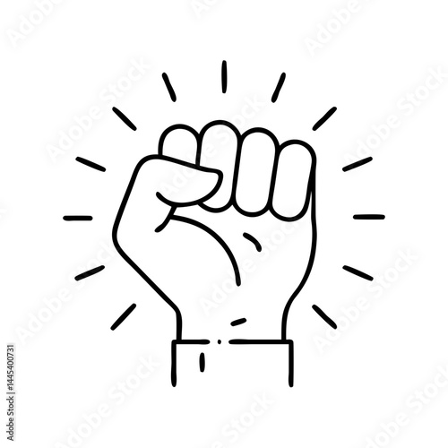 fist strength and determination icon, fist strength and determination line art - simple line art of fist strength and determination, perfect for fist strength and determination logos and icons