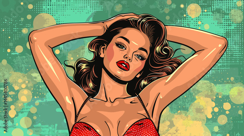 Beautiful woman in retro style. Pop art retro vector illustration.