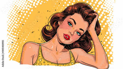 Beautiful woman in retro style. Pop art retro vector illustration.