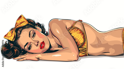 Beautiful woman in retro style. Pop art retro vector illustration.