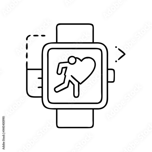 fitness tracker icon, fitness tracker line art - simple line art of fitness tracker, perfect for fitness tracker logos and icons