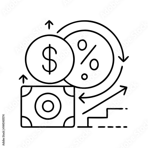 fixed interest rate icon, fixed interest rate line art - simple line art of fixed interest rate, perfect for fixed interest rate logos and icons