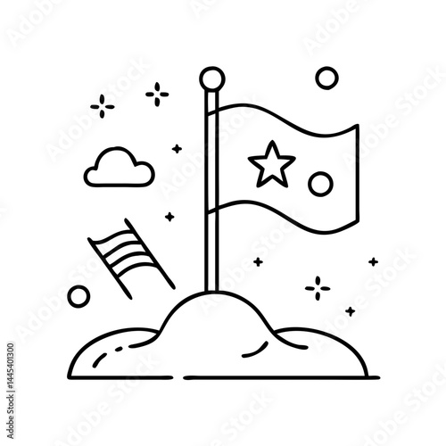 flag purpose and dedication icon, flag purpose and dedication line art - simple line art of flag purpose and dedication, perfect for flag purpose and dedication logos and icons