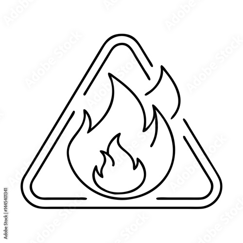 flammable icon, flammable line art - simple line art of flammable, perfect for flammable logos and icons