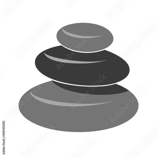 Gray spa stones in minimal vector style