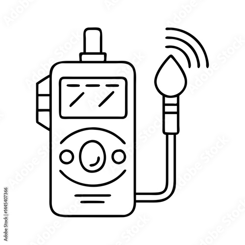 gas leak detector icon, gas leak detector line art - simple line art of gas leak detector, perfect for gas leak detector logos and icons