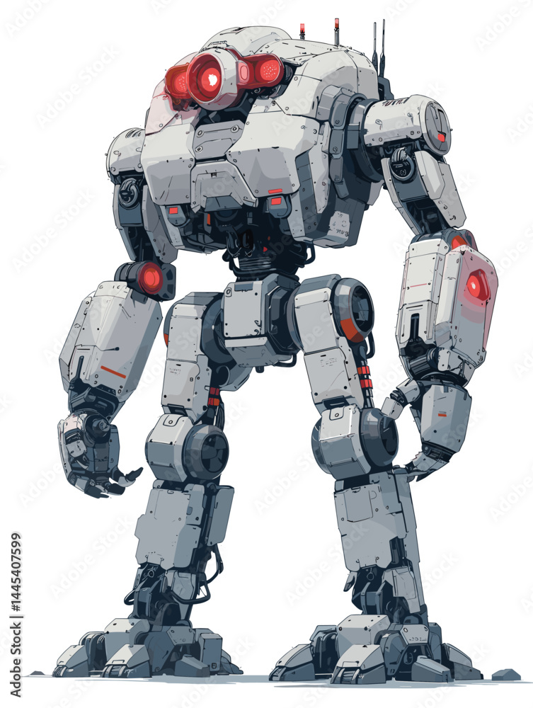Robot. Vector illustration. Isolated on a white background. Robot. Vector illustration. Isolated on a white background.