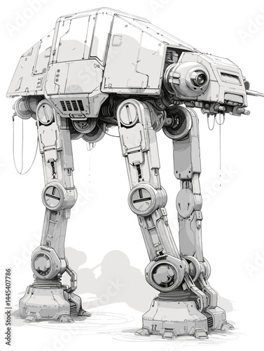 Robot hand drawn sketch. Vector illustration on white background. Eps10