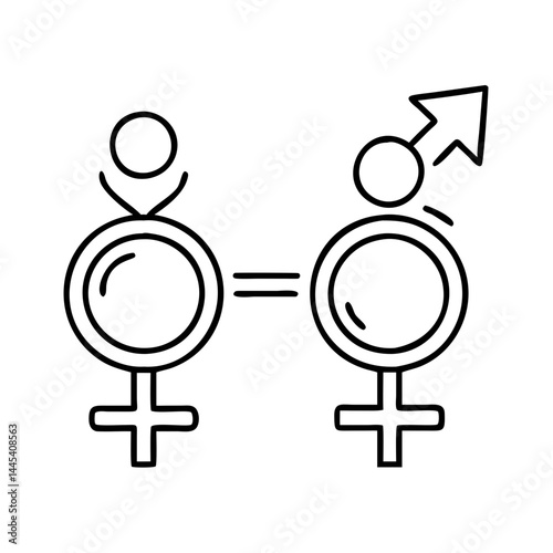 gender equality icon, gender equality line art - simple line art of gender equality, perfect for gender equality logos and icons