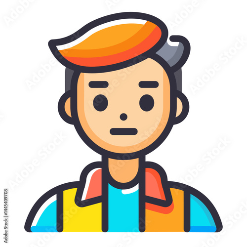 Handsome young man. Vector illustration in a flat style.