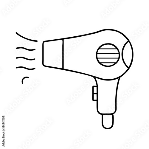 hair dryer icon, hair dryer line art - simple line art of hair dryer, perfect for hair dryer logos and icons