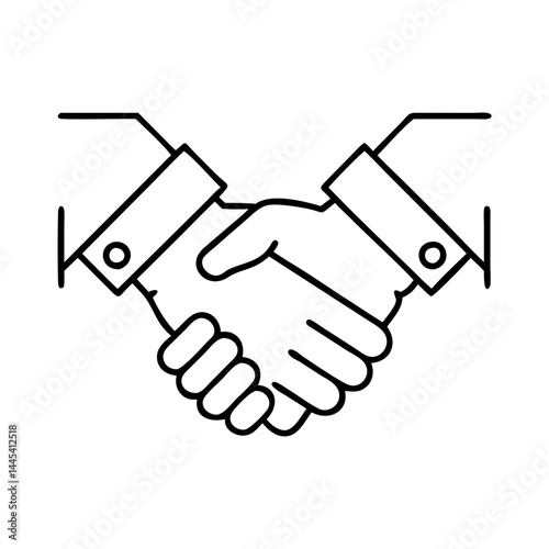 handshake trust and agreement icon, handshake trust and agreement line art - simple line art of handshake trust and agreement, perfect for handshake trust and agreement logos and icons