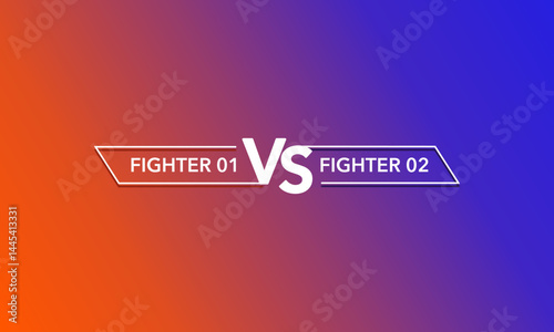 Versus fighter between red tone and blue tone background design. Vector illustration.